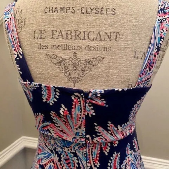 Lilly Pulitzer Small Blue and Pink Maxi Dress EUC Hot! - Picture 3 of 7